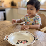 Mickey & Minnie Silver Bowl and Spoon Set for Kids, kid photo 1