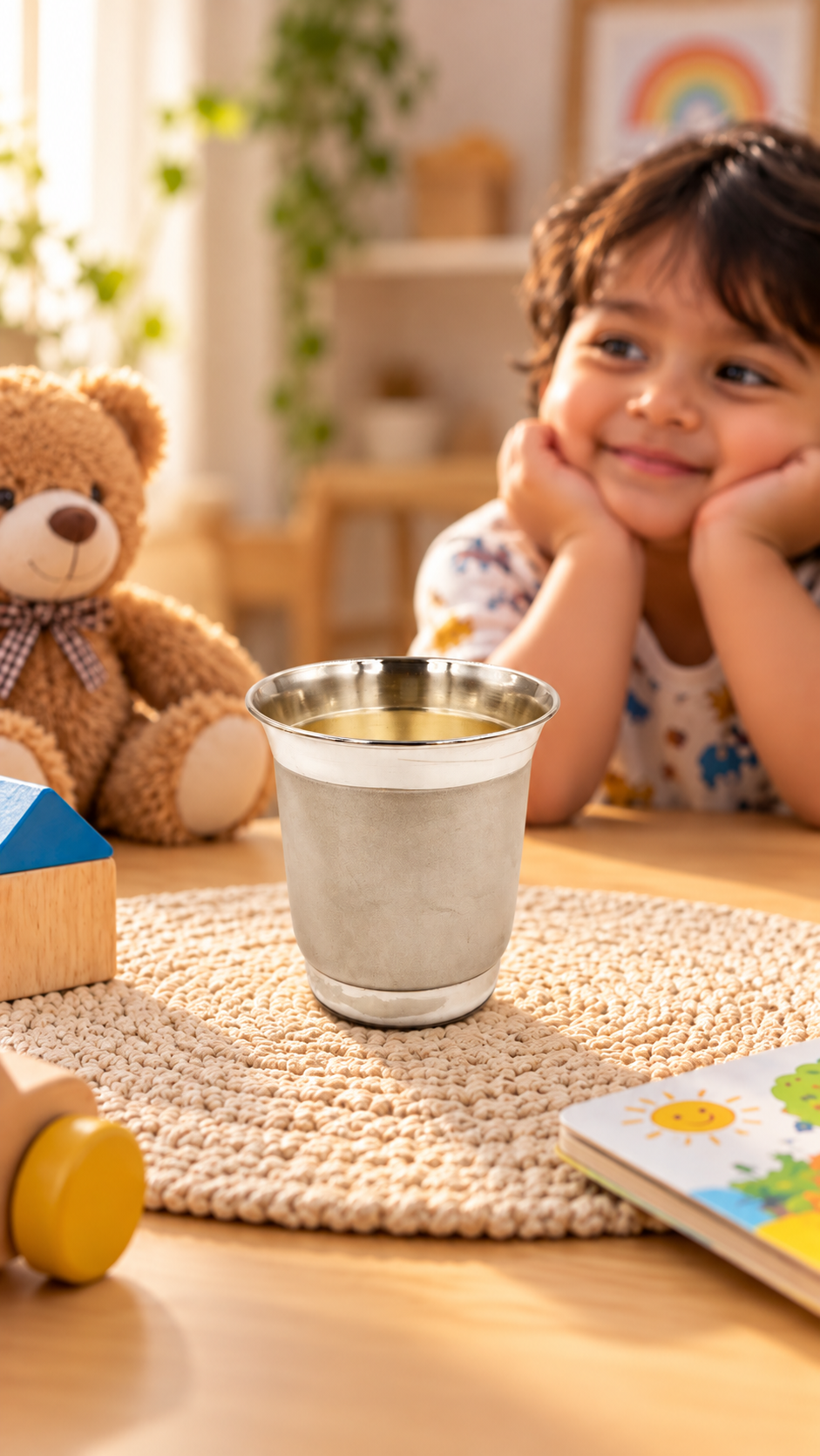 Elephant Silver Glass for Kids – Cosy Children’s Room with Stainless Cup
