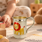 Lion Silver Cup for Kids – Lion Mug in a Cosy Playroom