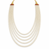 Men's Ivory Pearl-Finish Layered Mala Necklace with Golden Dori