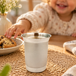 Tom & Jerry Silver Glass for Kids – Warm Breakfast Moment with Toddler and Cup