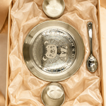 Silver Lion Dinner Set for Kids in Premium Gift Box – Luxury Lion Dinner Set Gift Box