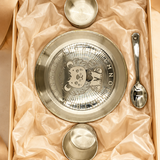 Silver Lion Dinner Set for Kids in Premium Gift Box – Luxury Lion Dinner Set Gift Box