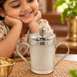 Tom & Jerry Silver Sipper Cup with Handle for Kids – Smiling Girl and Silver Sipper Cup