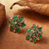 Hara Tara Karan Phool | 3D Geometric Green Spinel Star Studs