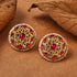 Padma Karan Phool | Pink Tourmaline & Green Beryl Jadau Earrings