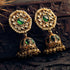 Baisakhi Jhumki | Light Weight Jadau Kundan & Green Spinel Jhumkas