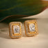Bindaas Chokdi | Rectangle Moissanite & CZ Gold-Plated Silver Studs