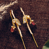 Peacock Ear Crawler | Jadau Mother of Pearl & Tourmaline Crawlers