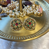 Statement Floral Jadau Ear Studs
