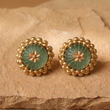 Emerald Aura Temple Studs