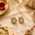 Triangle Green Aventurine Serrated Cufflinks