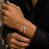 Anti-Tarnish Mixed Metal Classic CZ Tennis Bracelet for Men