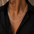 Anti-Tarnish Mixed Metal CZ Tennis Necklace for Men