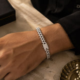 Anti-Tarnish Mixed Metal CZ Cuban Bracelet for Men