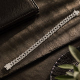Anti-Tarnish Mixed Metal CZ Cuban Bracelet for Men
