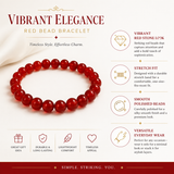Crimson Carnelian Beaded Men's Bracelet