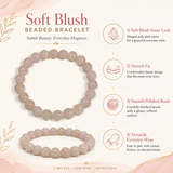 Blush Sunstone Beaded Men's Bracelet
