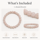 Blush Sunstone Beaded Men's Bracelet
