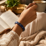 Midnight Blue Grid Men's Cuff Bracelet