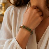 Moss Coral Grid Men's Cuff Bracelet