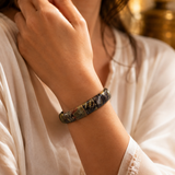 Camo Jasper Grid Men's Cuff Bracelet