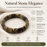 Camo Jasper Grid Men's Cuff Bracelet