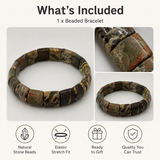 Camo Jasper Grid Men's Cuff Bracelet