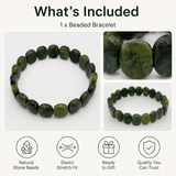 Forest Jade Grid Men's Cuff Bracelet