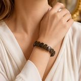 Bronzite Grid Men's Cuff Bracelet