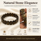 Bronzite Grid Men's Cuff Bracelet