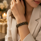 Bronzite Grid Men's Cuff Bracelet