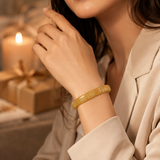 Amber Grid Statement Men's Cuff Bracelet