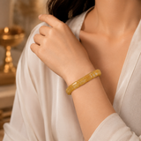 Amber Grid Statement Men's Cuff Bracelet