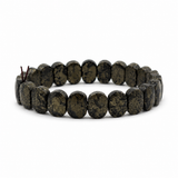 Graphite Coin-Bead Men's Bracelet