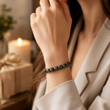 Graphite Coin-Bead Men's Bracelet