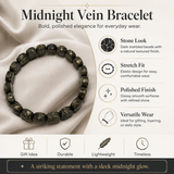 Graphite Coin-Bead Men's Bracelet