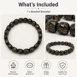 Graphite Coin-Bead Men's Bracelet