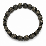 Graphite Coin-Bead Men's Bracelet