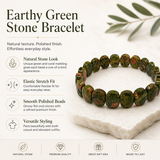 Earth Olive Coin-Bead Men's Bracelet