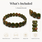 Earth Olive Coin-Bead Men's Bracelet