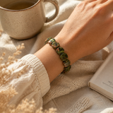 Earth Olive Coin-Bead Men's Bracelet