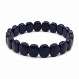 Navy Coin-Bead Men's Bracelet