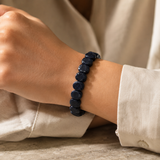 Navy Coin-Bead Men's Bracelet