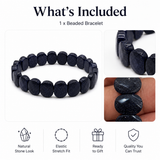 Navy Coin-Bead Men's Bracelet