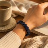 Navy Coin-Bead Men's Bracelet